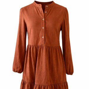 🤎 NWT GAP Terracotta Long Sleeve Dress | Size XS